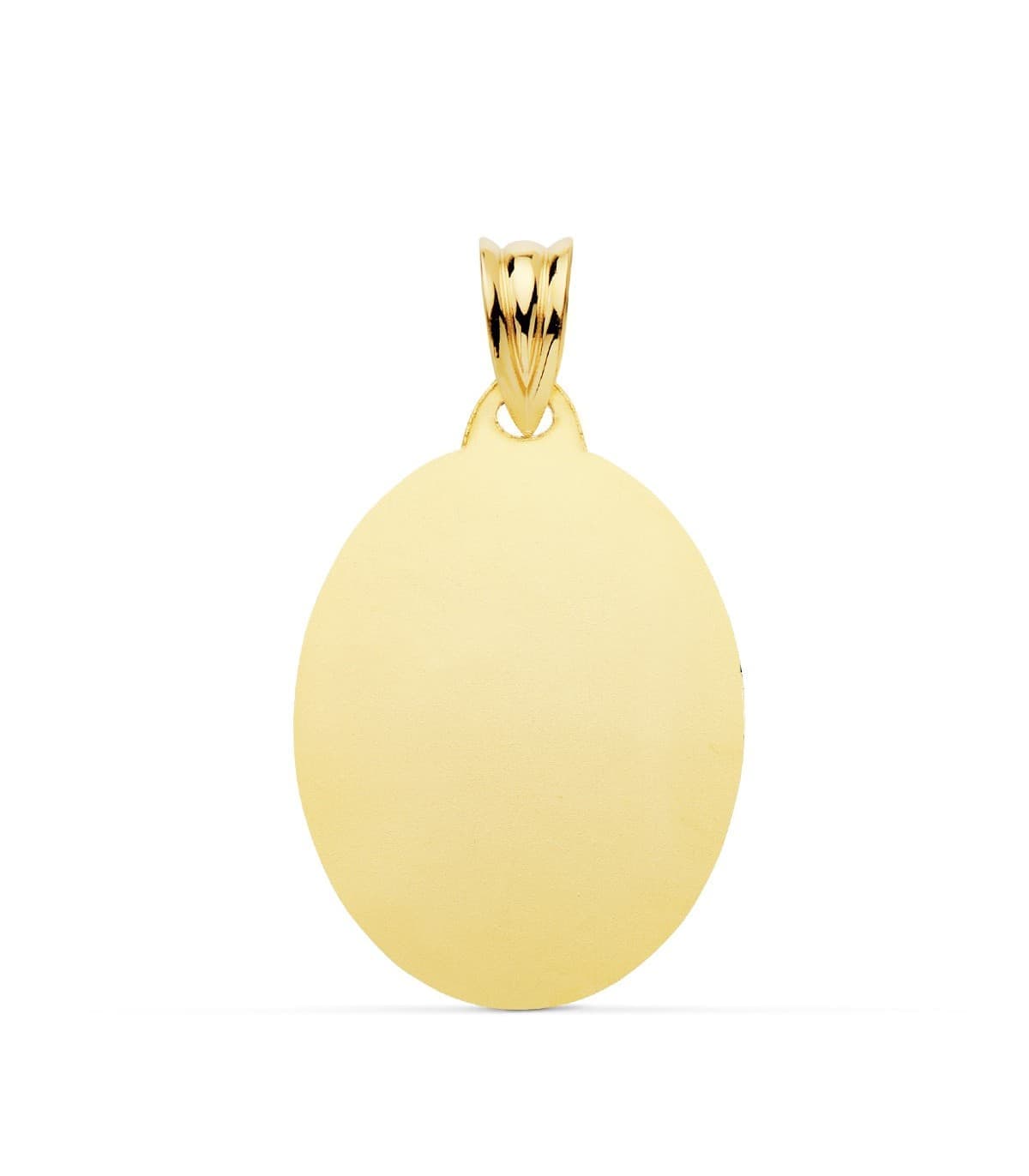Chapa Oval Brillo Oro 18K 23mm - joyas personalizadas, colgante personalizado con grabado láser
