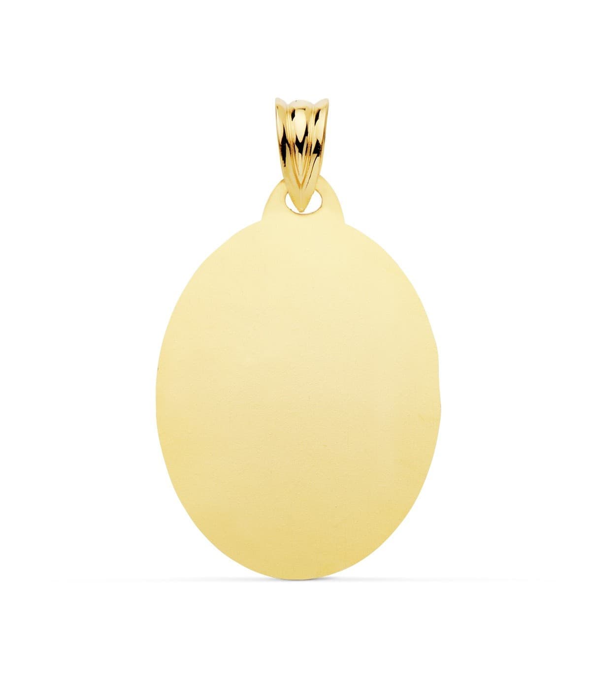 Médaille Ovale Brillante Or 18K 26mm - Bijoux Personnalisées