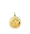 Medalla Bautismo Cristiano Oro 18k 18mm Bisel