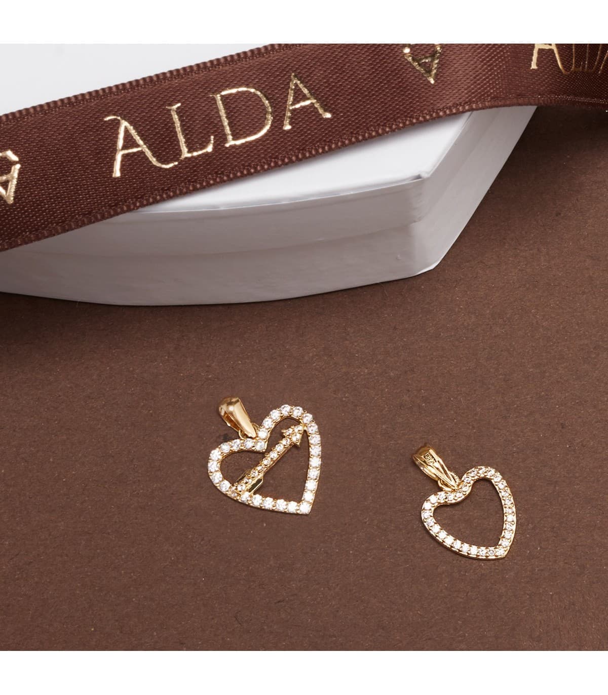 Anhänger Herz Zirkonia 13 mm, aus 18K Gold, Zum Valentinstag und als Liebeserklärung