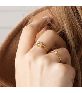 Solitario Mujer Oro amarillo 18k Vicenza Anillo de compromiso boda