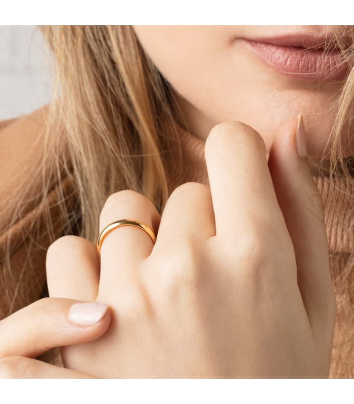 Anello di matrimonio Classic in oro giallo 750 millesimi. Fede francesina.