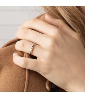 ALIANZA recta oro BICOLOR 18 kts. anillo de boda joyeria online grabado