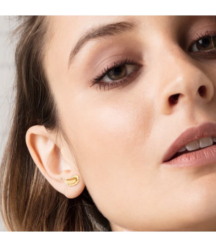 Orecchini in oro rampicanti - Orecchini a lobo 18kt Piume, per donna e ragazza.
