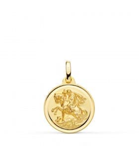 Medalla San Jorge Oro 18K 16mm Bisel