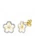 Ohrstecker Blumen Zirkonia - 18 Karat 750er Gold Bicolor | Schmuck für Damen