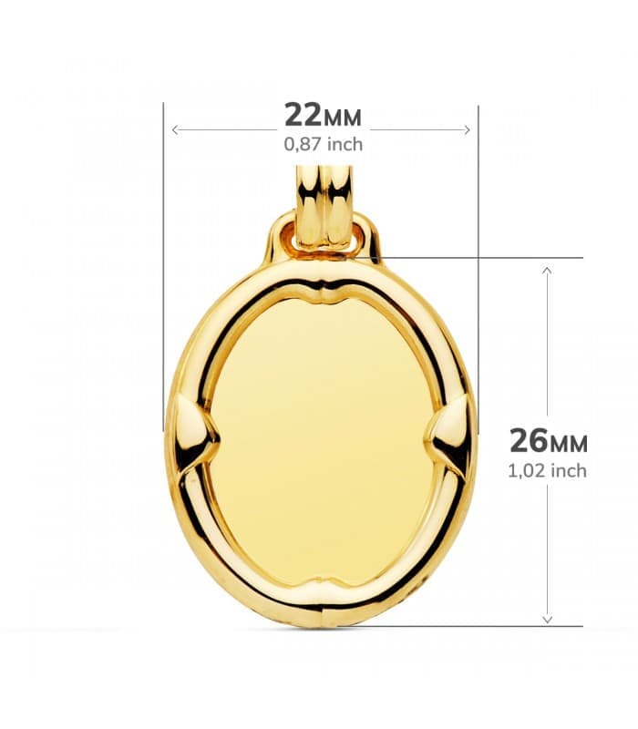 Pendentif ovale Brillante Or 18K 26 mm