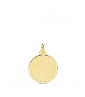 Chapa Redonda Oro 18K 14mm Bisel
