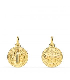 Medaglia di San Benedetto oro giallo 18kt 12mm