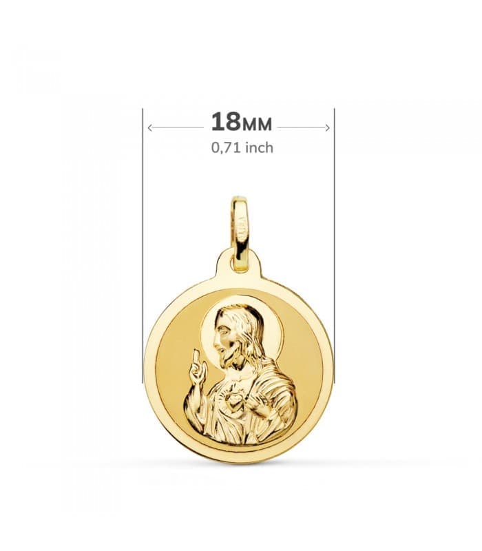 Medaglia Sacro Cuore di Gesù e Madonna del Carmine - Scapolare lucido