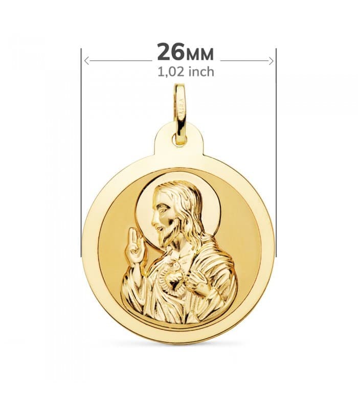 Scapulaire V. du Mont Carmel et C. Jésus Or 18K 26 mm Brillant