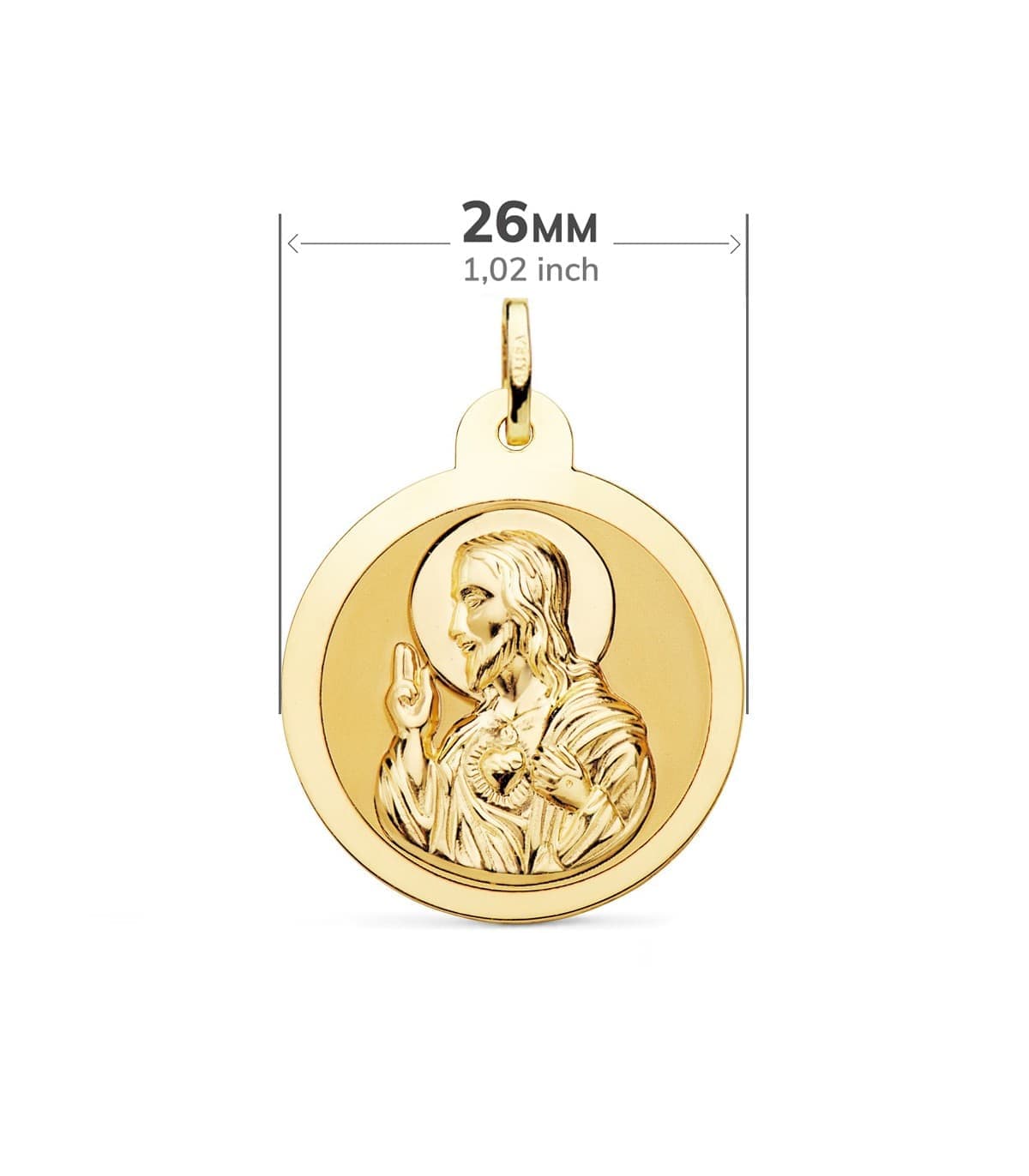 Scapolare Sacro cuore e Madonna del Carmelo Oro 18Kt 26 mm lucido