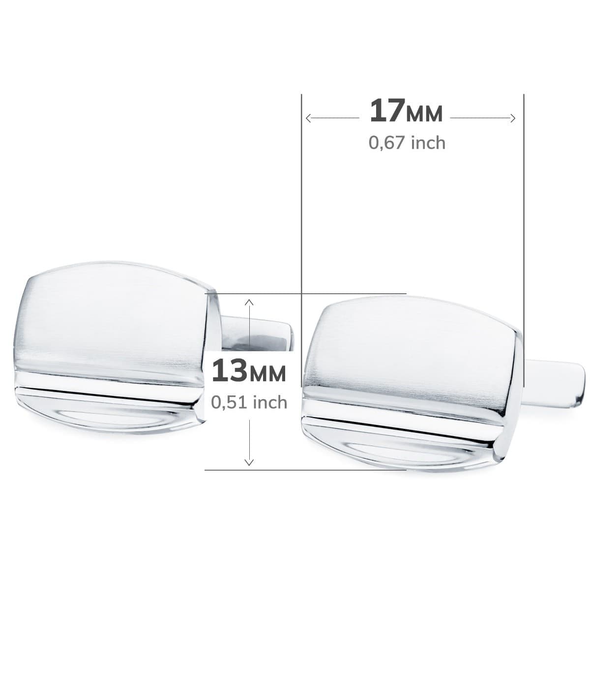 Boutons de Manchette Bruno Or Blanc 18K