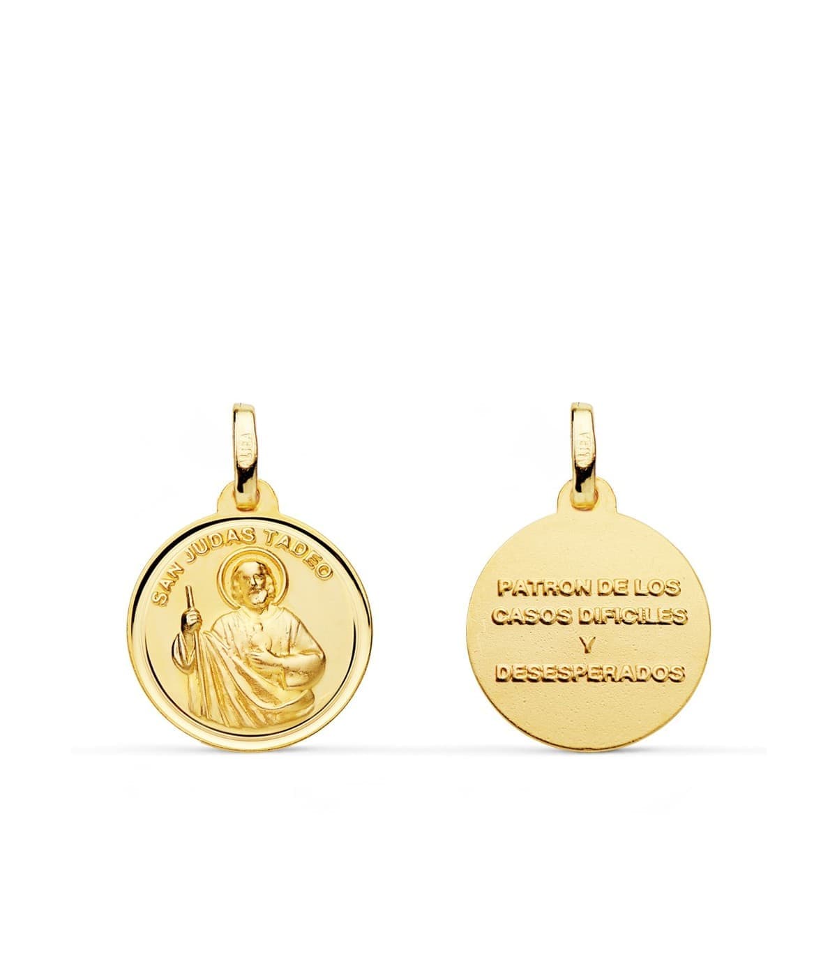 Medalla San Judas Tadeo Oro 18K 16mm Bisel