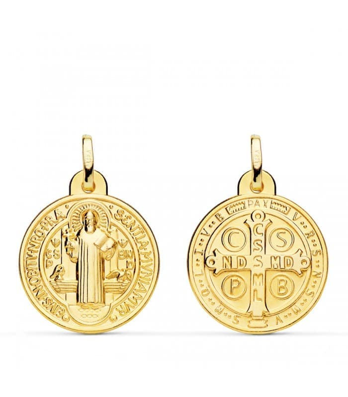 Médaille Saint Benoît 18K 20 mm