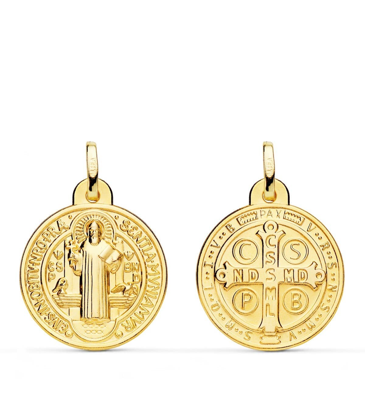 Medalla San Benito Monje Oro 18K 20mm