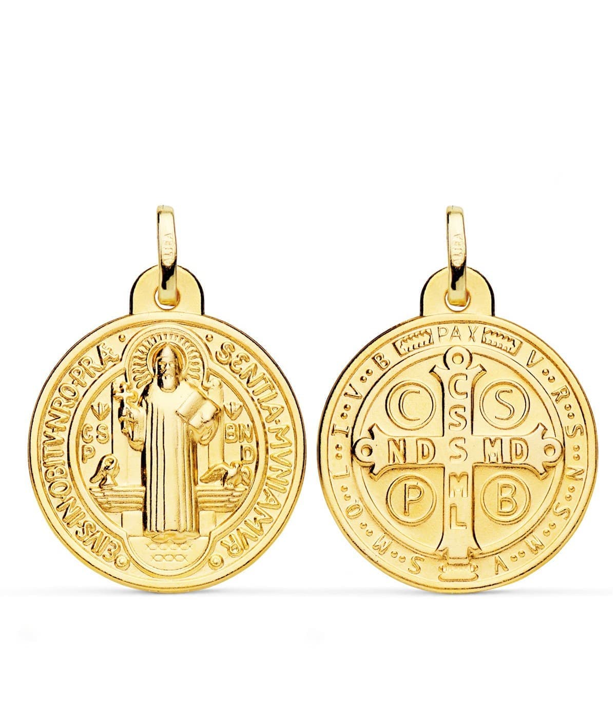 Médaille Saint Benoit Or 18 K 24 mm
