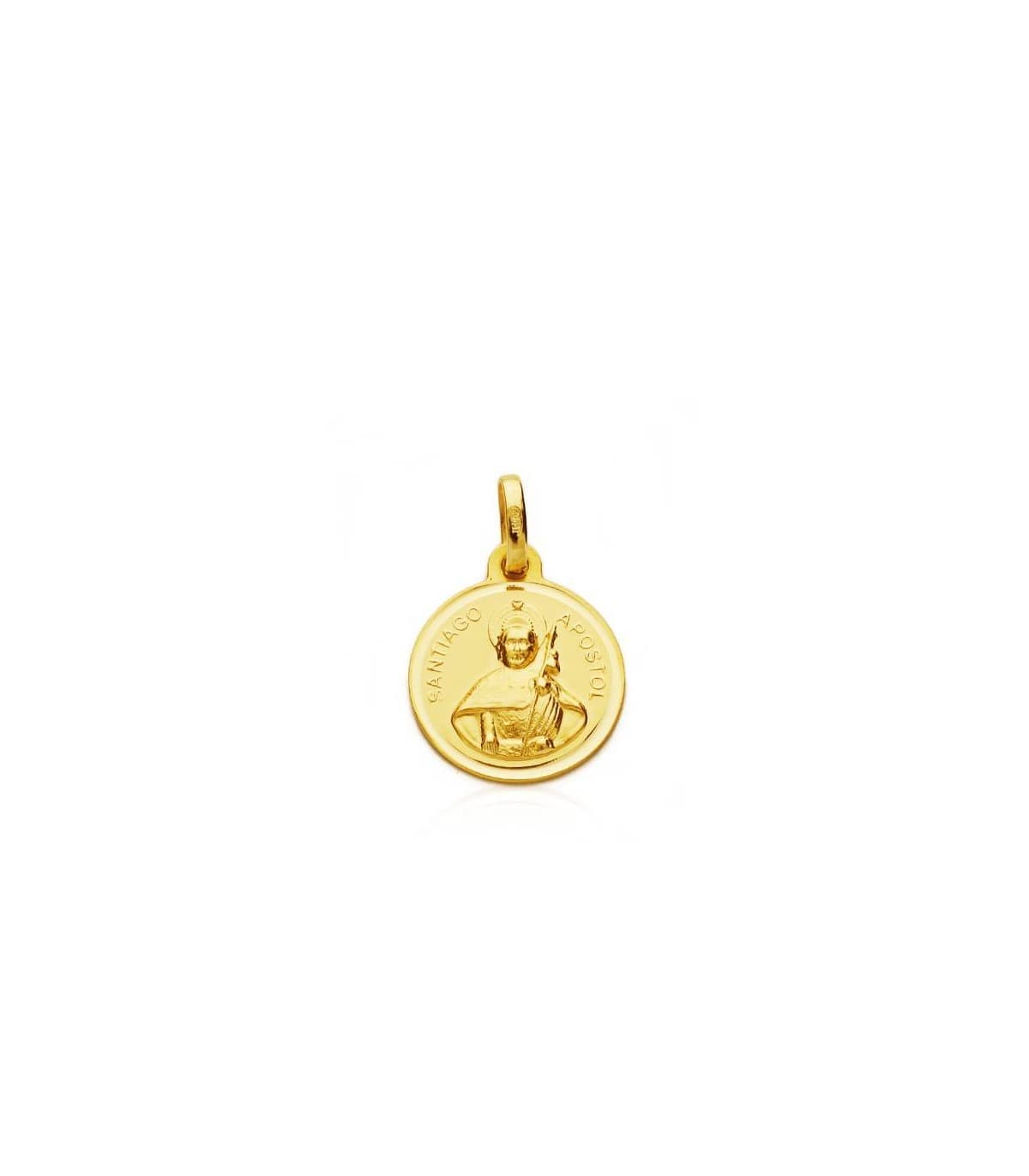 Medaglia San Giacomo Apostolo oro 18kt 14mm