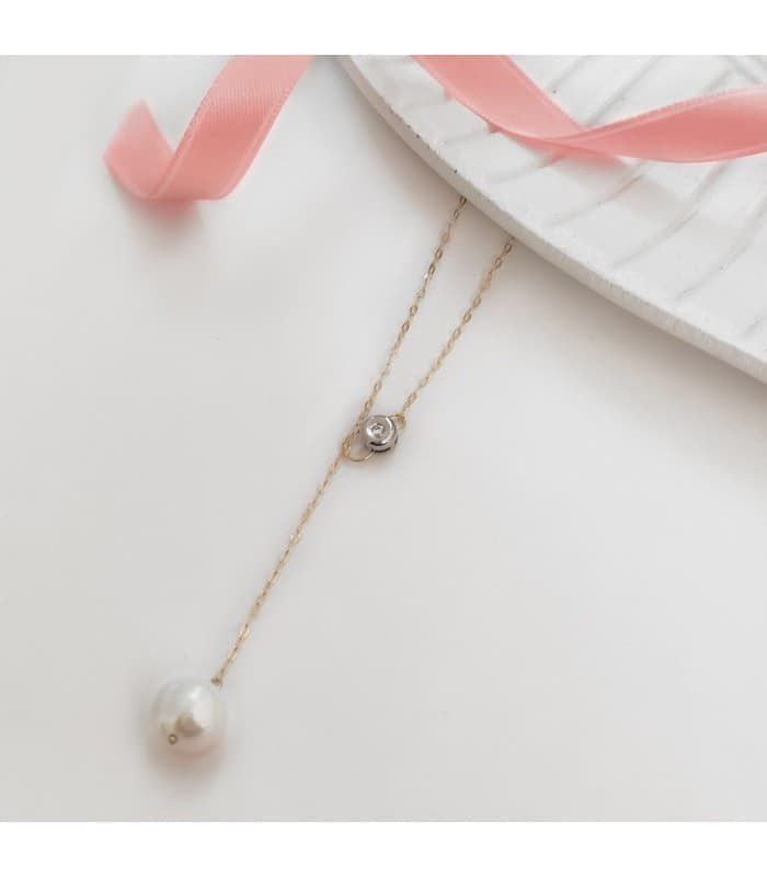 Gargantilla mujer Oro 18K Pearl & Diamond 0.015 Qtes