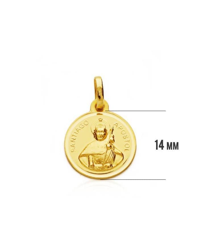 Medaglia San Giacomo Apostolo oro 18kt 14mm
