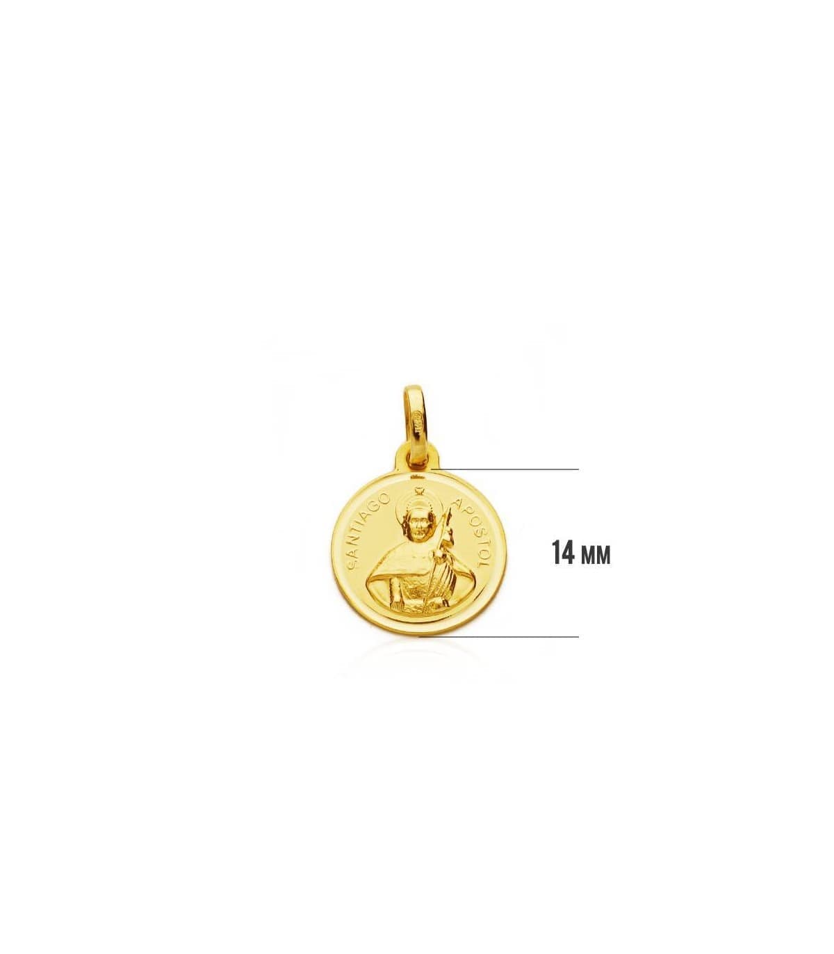 Medaglia San Giacomo Apostolo oro 18kt 14mm