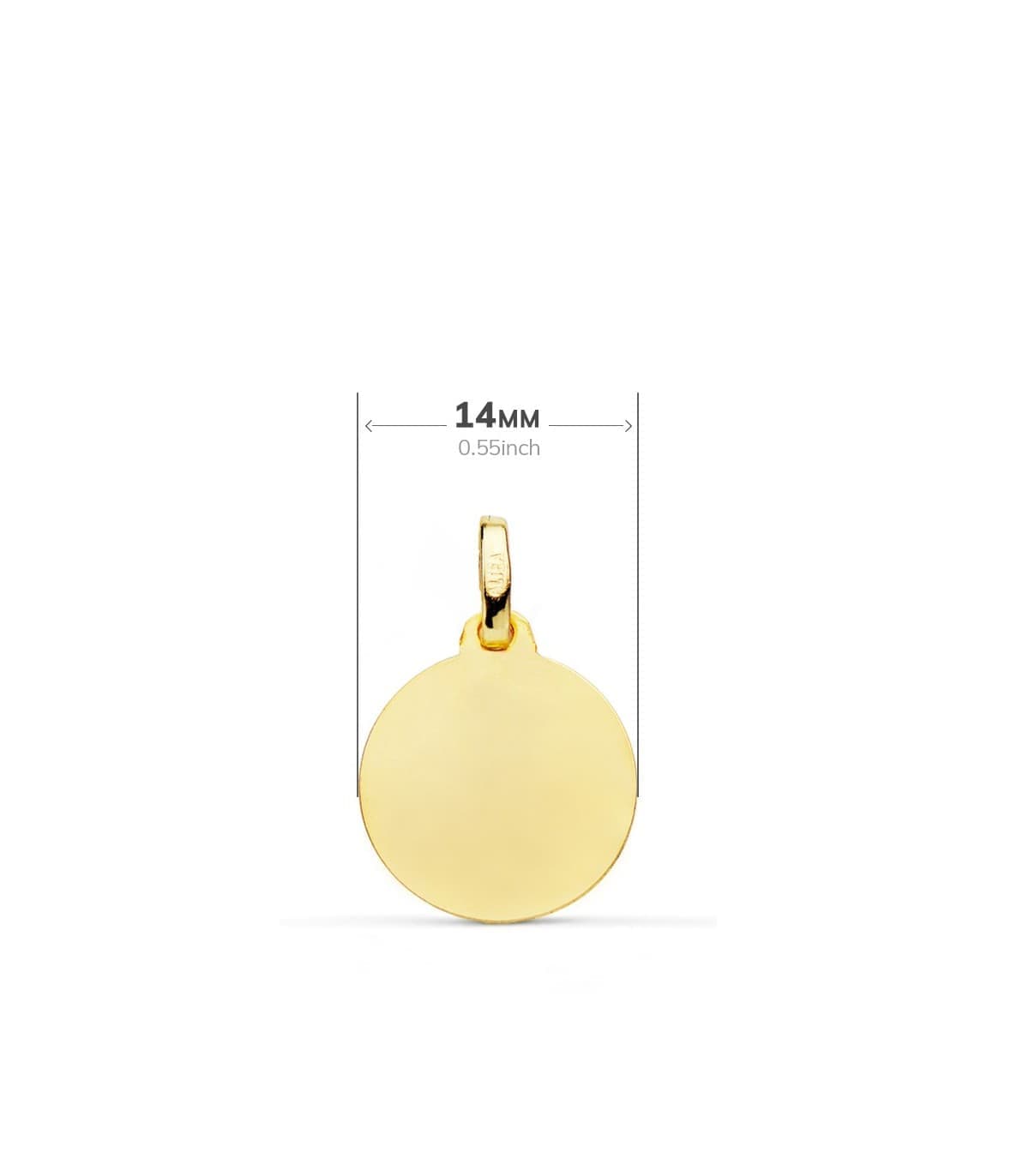 Medalla niño del pesebre oro 18K 14mm Bisel