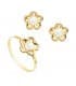 Juego Primera Comunión Oro Amarillo 18K Chloe Flor Conjunto Niña