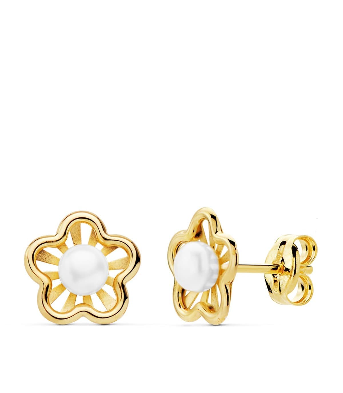Juego Primera Comunión Oro Amarillo 18K Chloe Flor Conjunto Niña