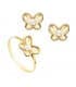 Parure Bijoux Fille Or Jaune 18K Chloe papillon. Set de bijoux, cadeaux.