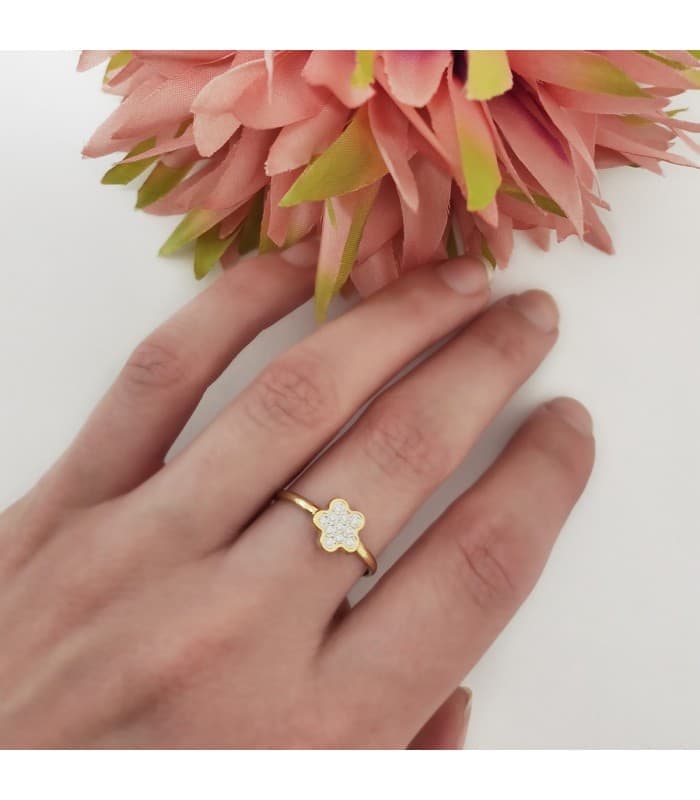 Juego de Comunión Oro Bicolor 18K Flor