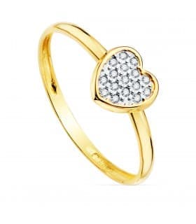 Juego de Comunión Oro Bicolor 18K Corazón