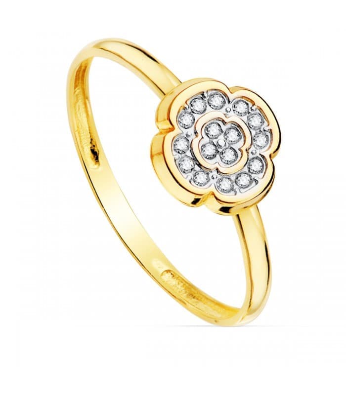 Juego de Comunión Oro Bicolor 18K Trébol
