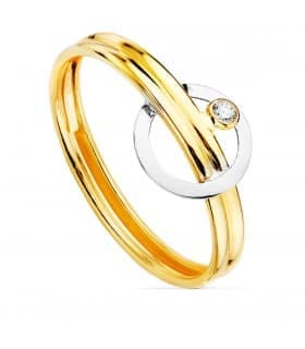 Juego Primera Comunión Oro Bicolor 18K Círculo - conjunto de comunion