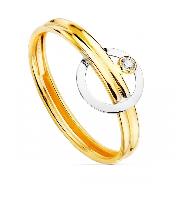 Juego Primera Comunión Oro Bicolor 18K Círculo - conjunto de comunion