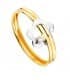 Juego Primera Comunión Oro Bicolor 18K Flor conjunto de comunion