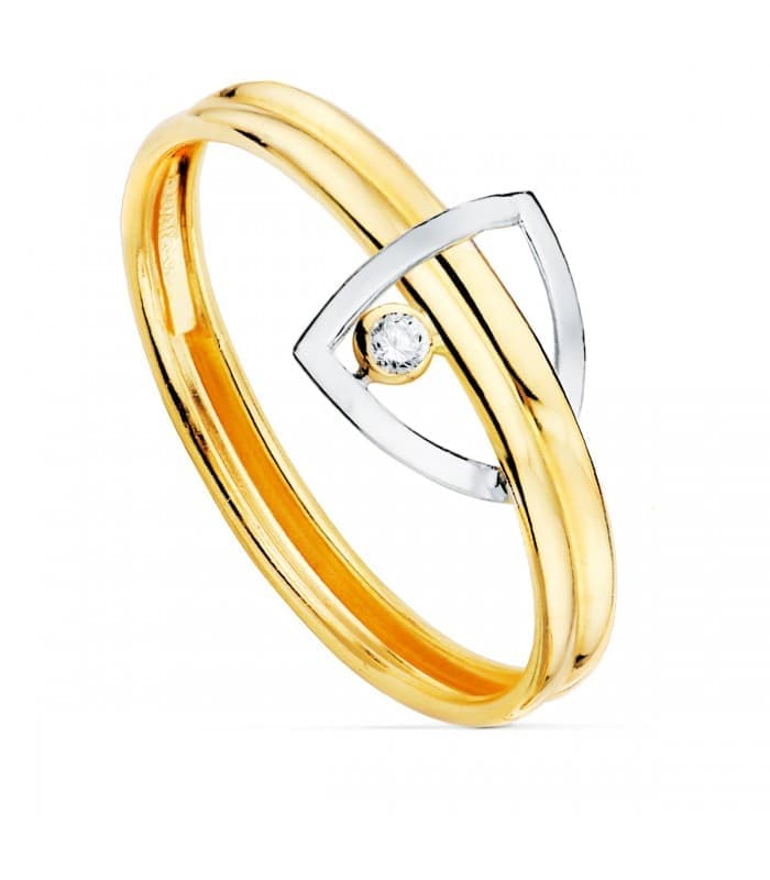 Juego Primera Comunión Oro Bicolor 18K Triángulo