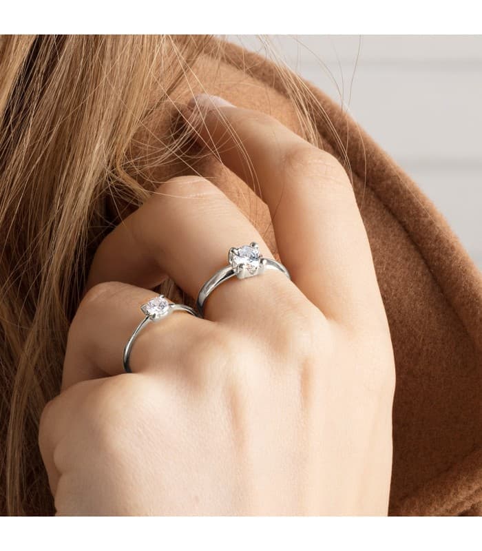 Solitario de Mujer Oro blanco Sintra 18K anillo de boda barato