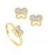 Juego de Comunión Oro Bicolor 18K Mariposa