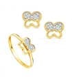 Parure de bijoux Fille 2 Ors 18K papillon