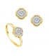 Parure de bijoux Fille 2 Ors 18K trèfle. Set  de bijoux, cadeaux fille.
