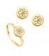 Parure de bijoux fille Or Jaune 18K Cercle.  Set de première communion