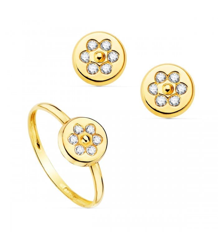 Juego de Comunión Oro Amarillo 18K Círculo