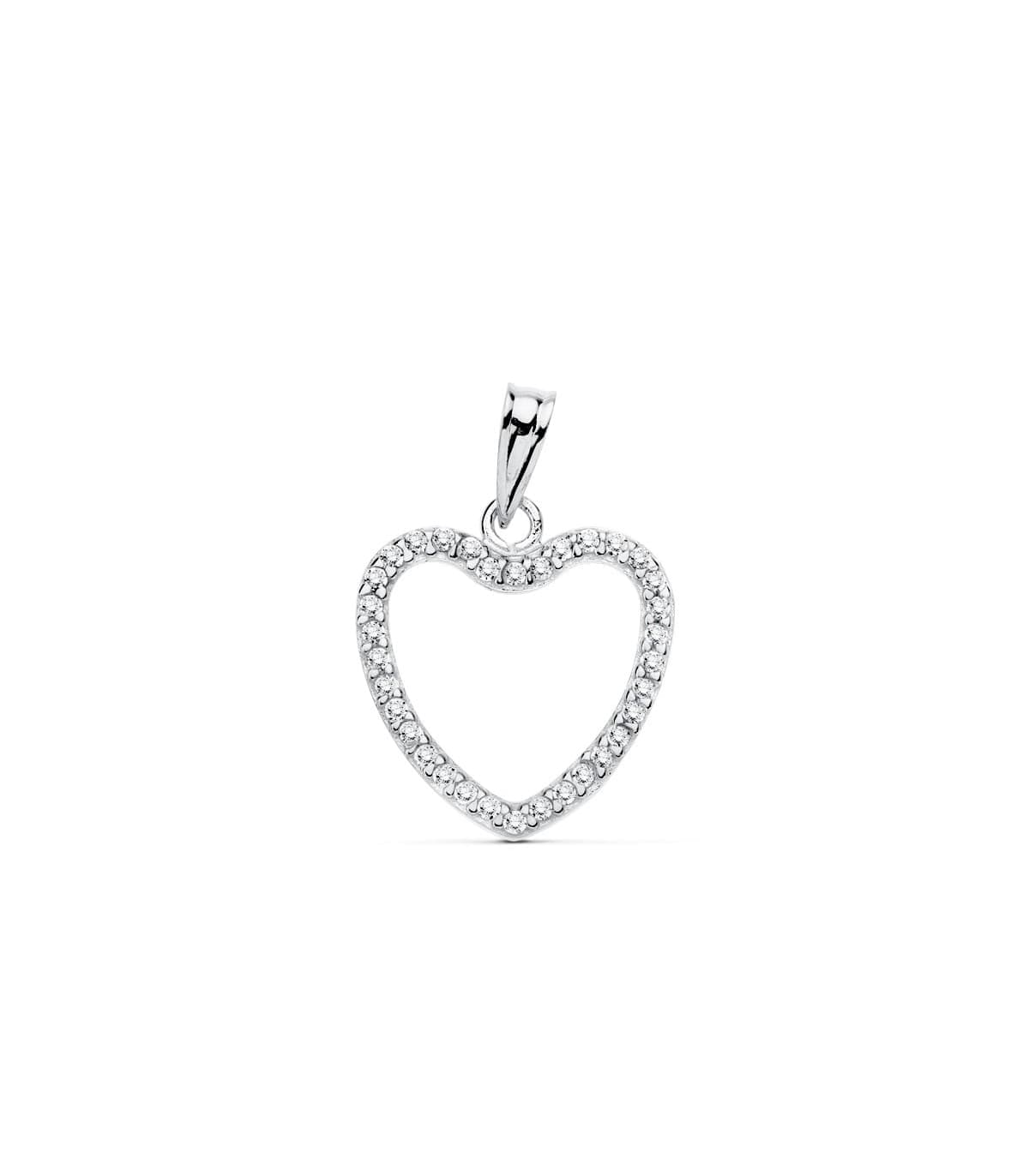 Pendentif coeur Or Blanc 18 Carats