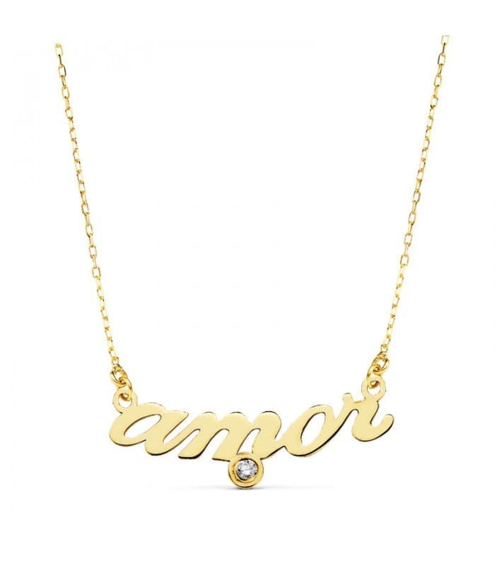 Gargantilla Mujer Oro amarillo 18K Frase "Amor"