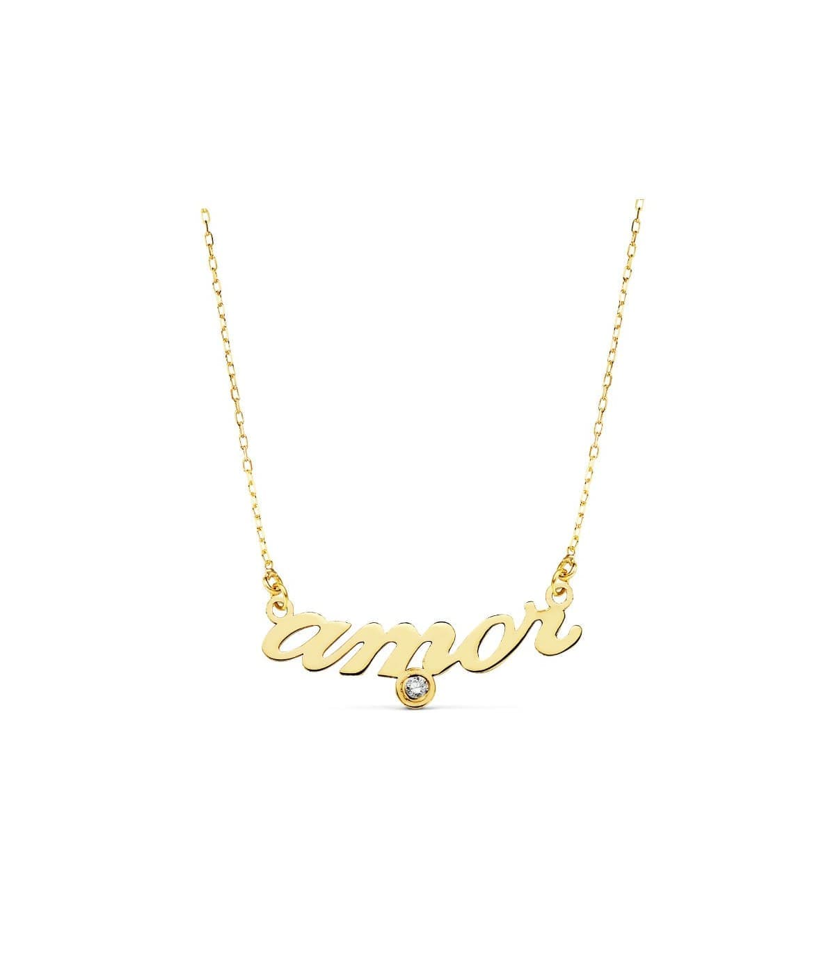 Gargantilla Mujer Oro amarillo 18K Frase "Amor"