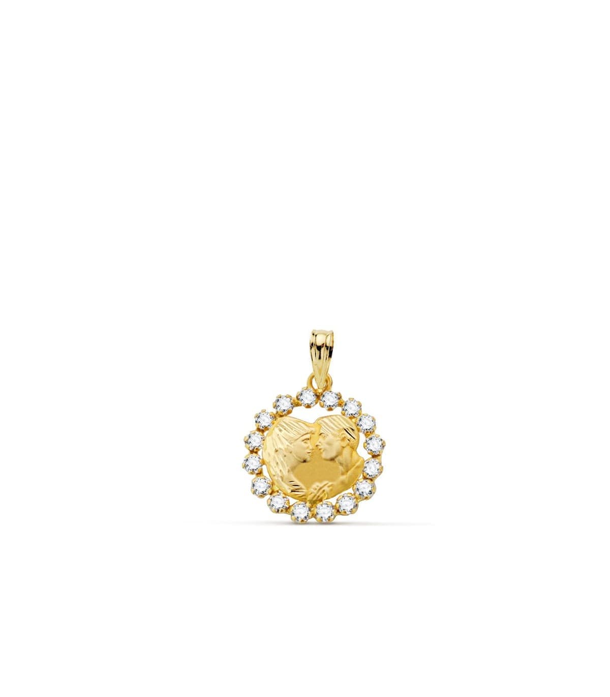 Paare  Anhänger 13687 Gelbgold 750 mit zirkonia, Valentinstags