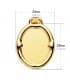 Chapa Oval Brillo Borde Oro 18K 29mm