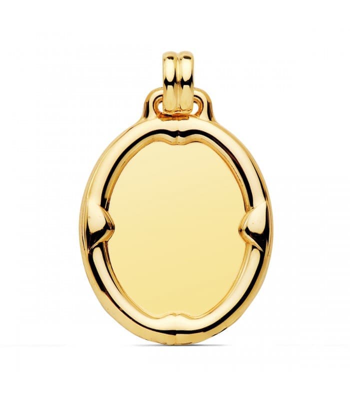 Chapa Oval Brillo Borde Oro 18K 29mm