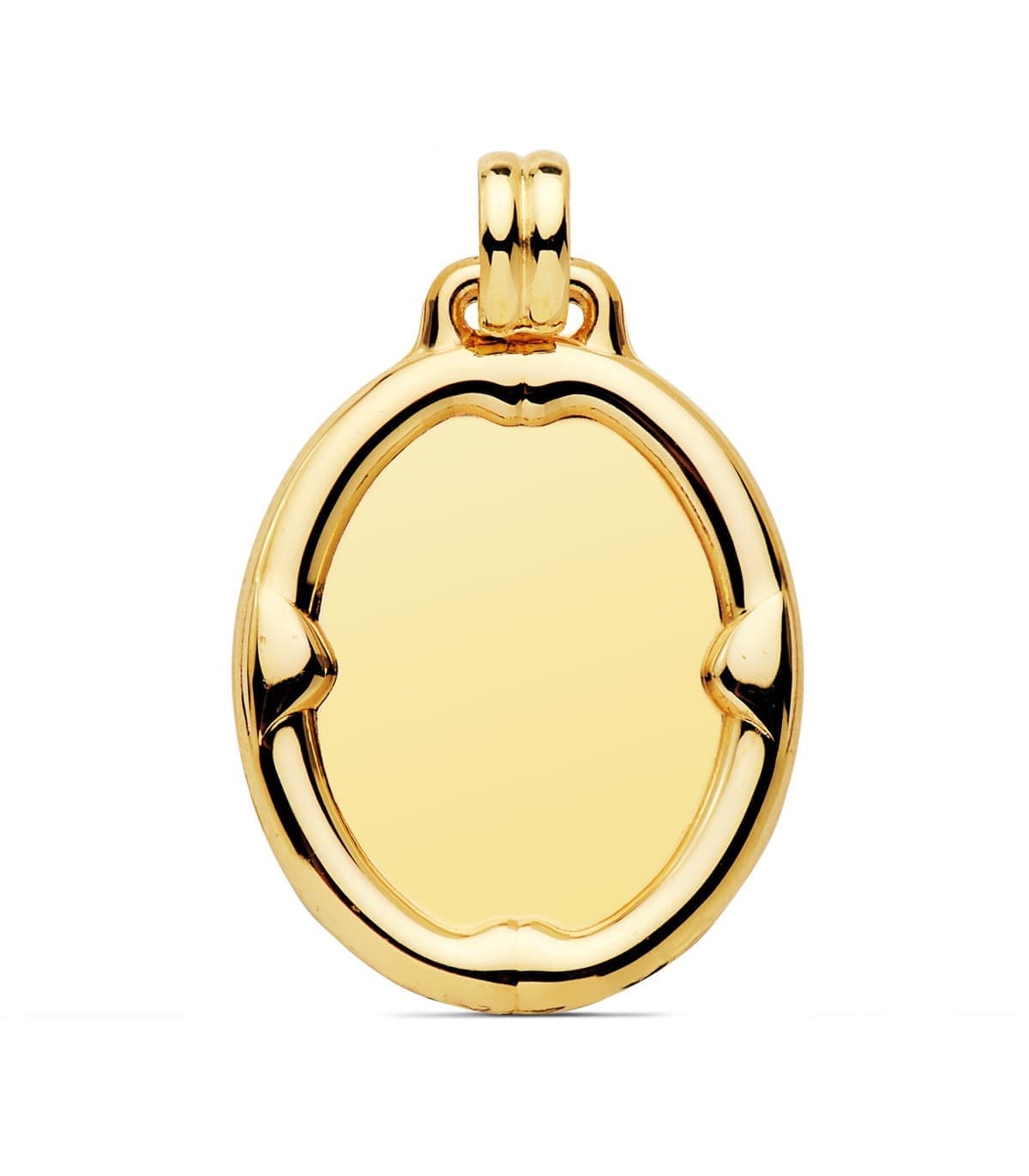 Chapa Oval Brillo Borde Oro 18K 29mm