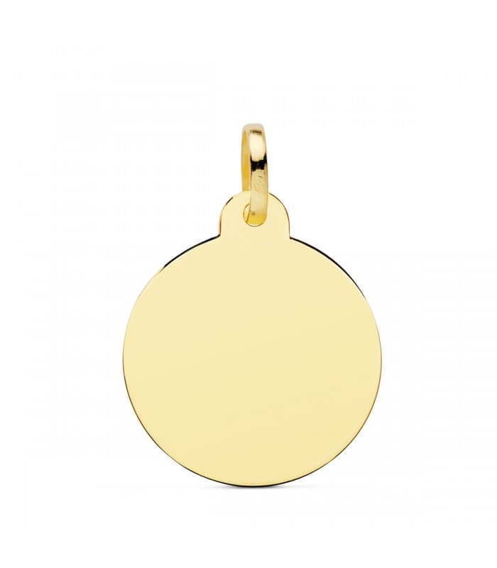 Chapa Redonda Oro 18K 24 mm Brillo colgate personalizado joya con fotografia